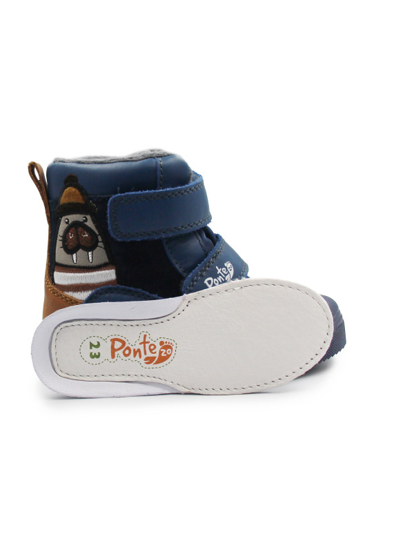 Buty Dla Chłopczyka Jesień i Zima Ocieplane Wodoodporne PONTE DA06-5-2968A Royal Blue