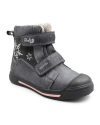Zimowe Buty Ocieplane Dla Dziewczynek Śnieżynka Ponte DA06-5-2829ALV Dark Grey