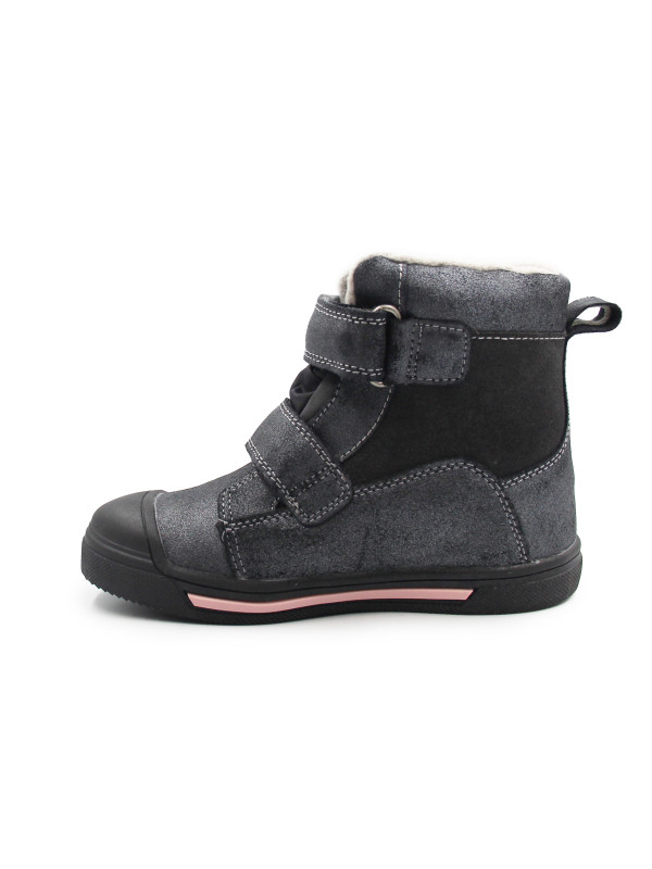Zimowe Buty Ocieplane Dla Dziewczynek Śnieżynka Ponte DA06-5-2829ALV Dark Grey