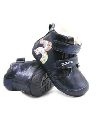 Buciki Zimowe Dla Dziewczynek Na Rzep Barefoot DD STEP W070-52624Z Royal Blue