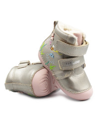 Buty Na Zimę Dla Dziewczynek w Kwiatuszki Motylki DD STEP W015-52997V Bronze