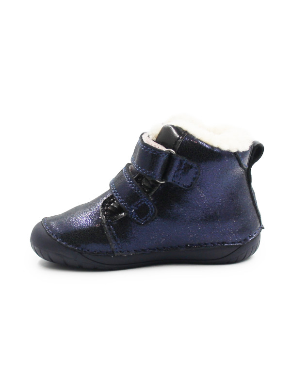 Buciki Zimowe Dla Dziewczynek Na Rzep Barefoot DD STEP W070-52624Z Royal Blue