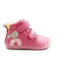 Różowe Buty Na Zimę Dla Dziewczynek Barefoot DD STEP W070-52624BV Pink