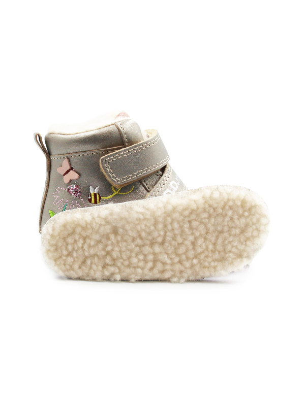 Buty Na Zimę Dla Dziewczynek w Kwiatuszki Motylki DD STEP W015-52997V Bronze