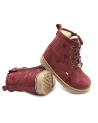 Ocieplane Buty Dla Dziewczynek Kozaki w Serduszka na Jesień i Zimę Emel EV 2727F