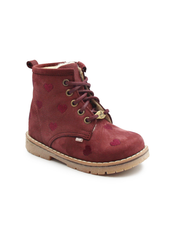 Ocieplane Buty Dla Dziewczynek Kozaki w Serduszka na Jesień i Zimę Emel EV 2727F