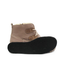 Ocieplane Buty Damskie Na Zimę i Jesień Brązowe Botki Helios 795 Khaki