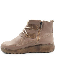 Ocieplane Buty Damskie Na Zimę i Jesień Brązowe Botki Helios 795 Khaki