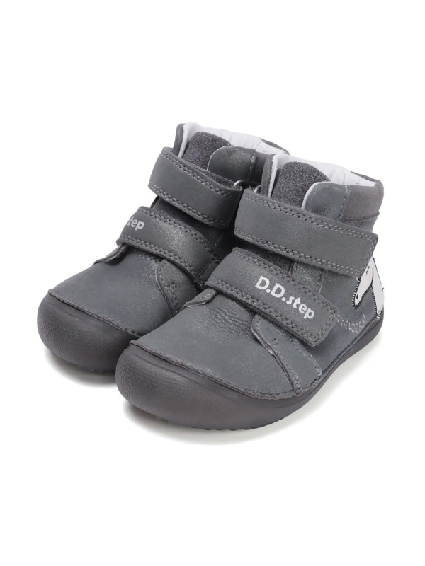 Buty Dziewczęce Na Jesień z Jednorożcem Świecące w Ciemności BAREFOOT DD STEP A063-52815M Dark Grey
