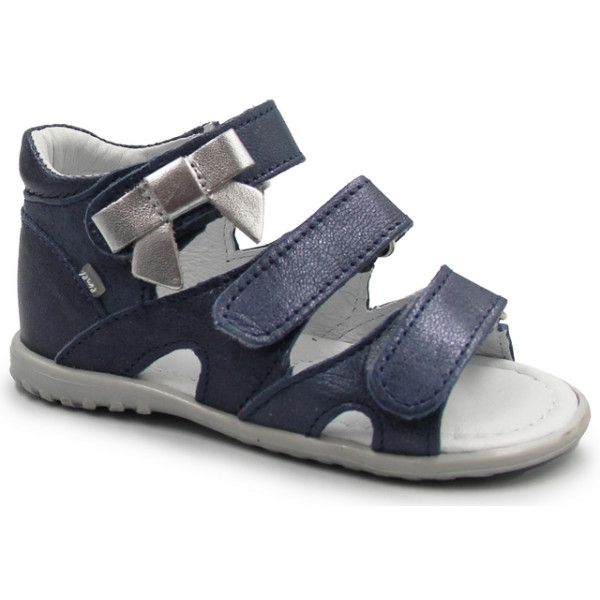 Eleganckie Sandały Dla Dziewczynek Na Rzepy Z Kokardką Emel e 2090b