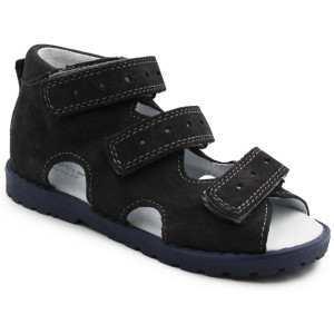 Kapcie dla dzieci ze skóry naturalnej i obcasem thomasa do przedszkola Kornecki OR 03 ciemny szary