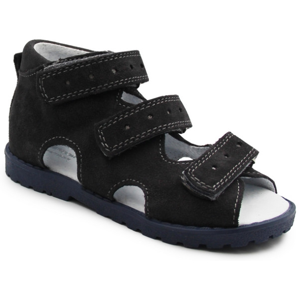 Kapcie dla dzieci ze skóry naturalnej i obcasem thomasa do przedszkola Kornecki OR 03 ciemny szary