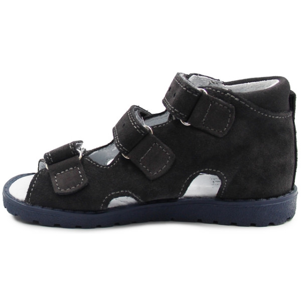 Kapcie dla dzieci ze skóry naturalnej i obcasem thomasa do przedszkola Kornecki OR 03 ciemny szary