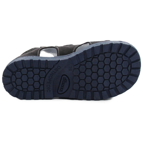 Kapcie dla dzieci ze skóry naturalnej i obcasem thomasa do przedszkola Kornecki OR 03 ciemny szary