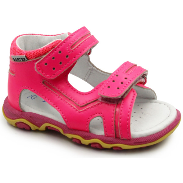 Sportowe sandałki dla dziewczynek na lato ze skóry naturalnej róż Bartek w-71825/NPF