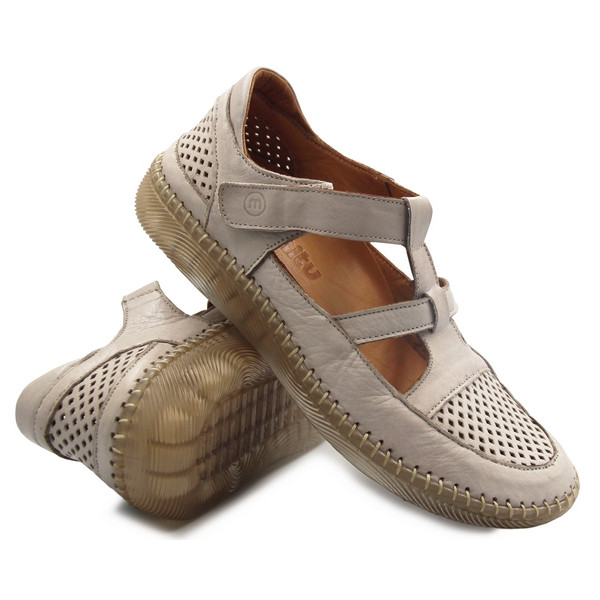 Półbuty Damskie Elastyczne Barefoot Miękkie Na Wiosnę Lato Manitu 840071-08 beige