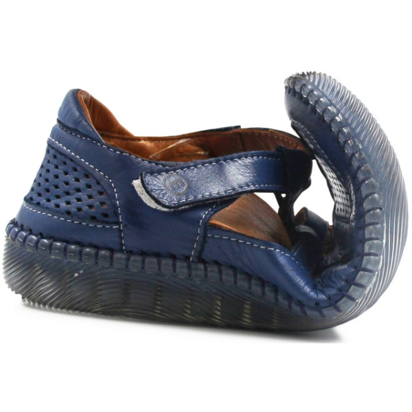 Półbuty Damskie Miękkie Elastyczne Barefoot Wyciągana Wkładka Manitu 840071-05 blau