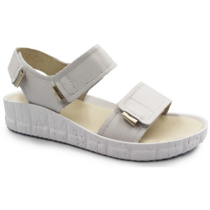 Damskie Sandały Białe Skórzane Helios 136