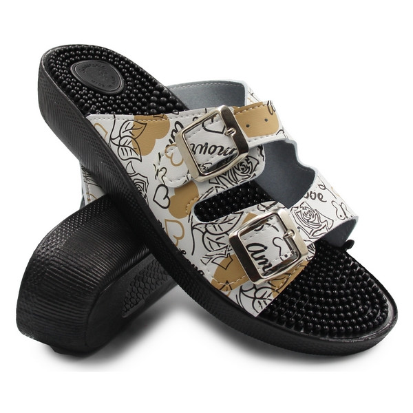 Klapki fakirki damskie na lato do pracy 03/C2F amour nero/beige SILVA