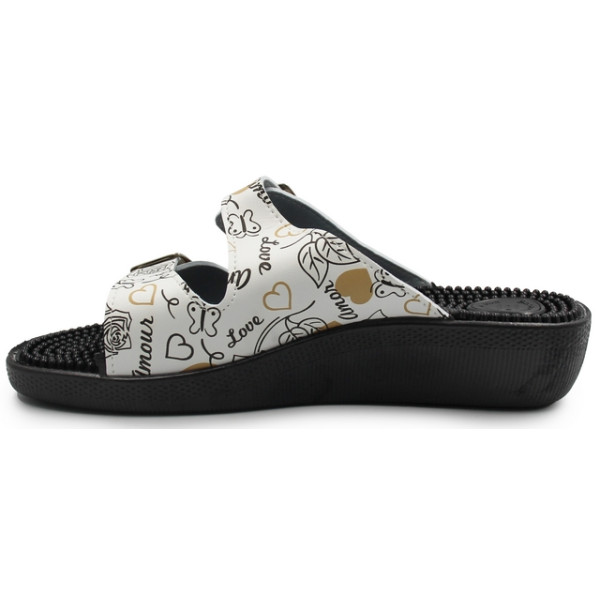 Klapki fakirki damskie na lato do pracy 03/C2F amour nero/beige SILVA