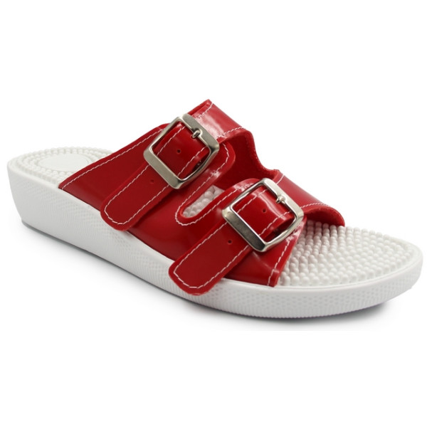 Klapki Dla Kobiet Masujące Czerwone 03/C2F Rosso Vernice SILVA