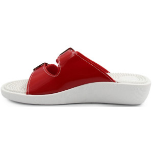 Klapki Dla Kobiet Masujące Czerwone 03/C2F Rosso Vernice SILVA
