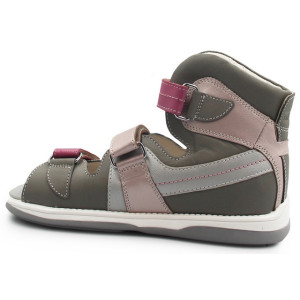 Skórzane wysokie sandały dla dziewczynek na lato na rzepy MEMO IRIS