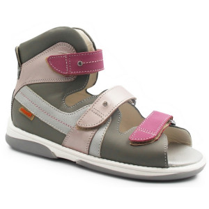 Skórzane wysokie sandały dla dziewczynek na lato na rzepy MEMO IRIS