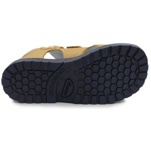 Kapcie profilaktyczne chłopięce z misiem do przedszkola Kornecki OR 116 rudy skóra