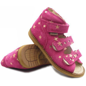 Sandałki Ortopedyczne Dla Dziewczynek W Gwiazdki Do Przedszkola Ameko