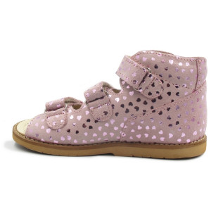 Sandałki w serduszka dla dziewczynek z obcasem thomasa do szkoły przedszkola Ameko