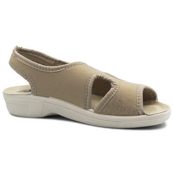 Sandały Damskie Na Lato Do Pracy Bio Up GE 1421 licra gliter beige
