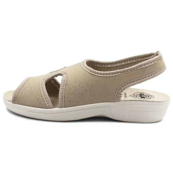 Sandały Damskie Na Lato Do Pracy Bio Up GE 1421 licra gliter beige