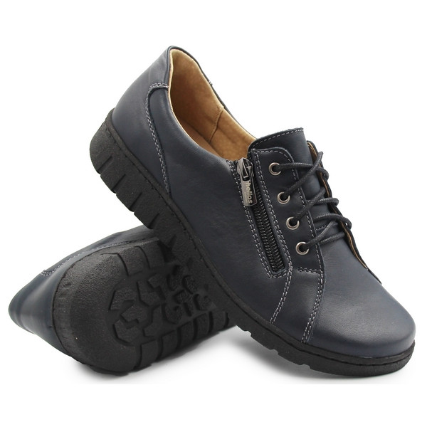 Damskie Buty Na Wiosnę Skórzane Helios 429 granat