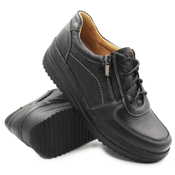 Skórzane Buty Damskie Na Wiosnę Czarne Helios 419