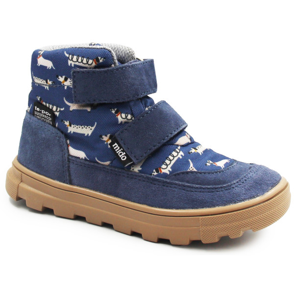 Ocieplane Buty Dla Chłopca Na Jesień Membrana w Pieski Mido 22-41 Doggy Blue