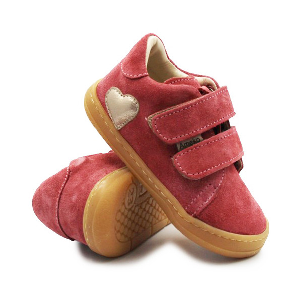 Buty Dla Dziewczynki Na Wiosnę Na Rzep Barefoot Ameko Dash-Coral