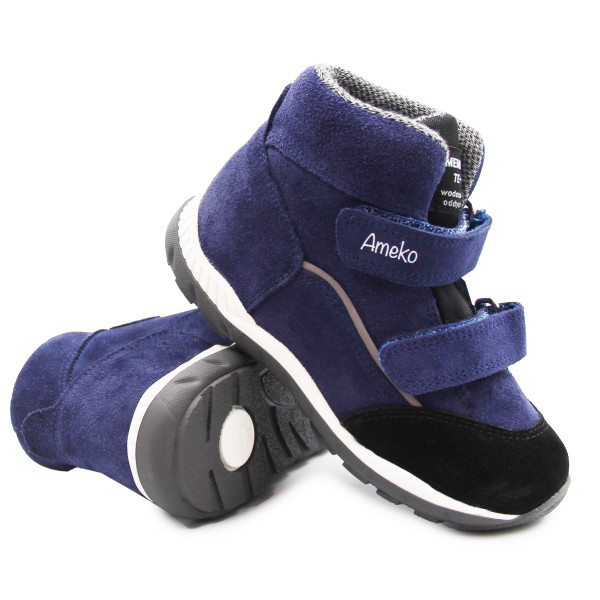 Buty Dla Chłopca Jesienne Na Rzep Lekko Ocieplane z Dodatkową Wkładką Ameko Woody-Navy