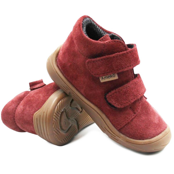 Buty Na Rzep Dziecięce Na Jesień Ocieplane Wnętrze Dla Dziewczynki Ameko Bubu-Ruby