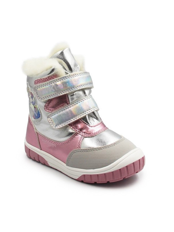 Śniegowce Dla Dziewczynki z Jednorożcem Srebrny Róż Wojtyłko 1ZŚ26116