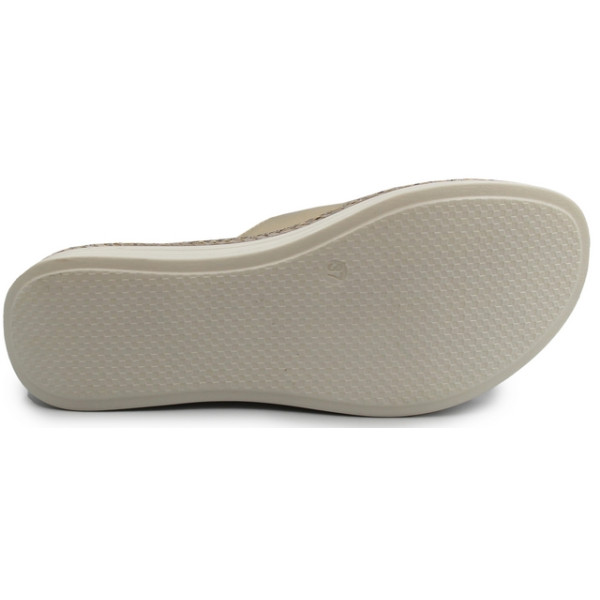 Klapki dla kobiet do pracy na lato wakacje skórzane Helios 122 złoty