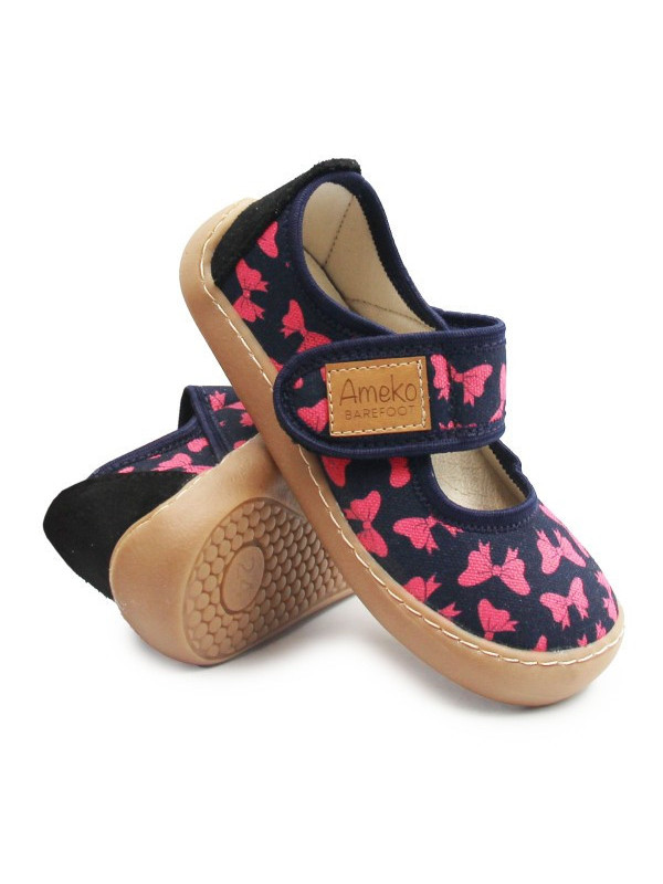 Kapcie Dla Dziewczynki Barefoot Ameko Noel Kokardki
