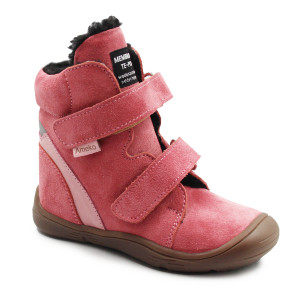 Buty Na Zimę Dla Dziewczynki Barefoot + Wkładka Ocieplana Ameko Dudu-Coral