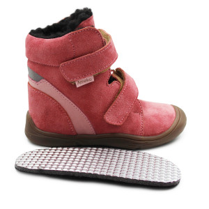 Buty Na Zimę Dla Dziewczynki Barefoot + Wkładka Ocieplana Ameko Dudu-Coral