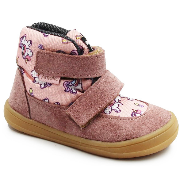 Buty Dla Dziewczynki Lekko Ocieplane Na Jesień i Zimę Jednorożce Barefoot Ameko Nolan Unicorn