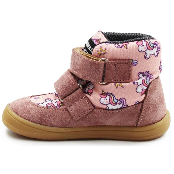 Buty Dla Dziewczynki Lekko Ocieplane Na Jesień i Zimę Jednorożce Barefoot Ameko Nolan Unicorn