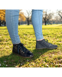 Młodzieżowe Granatowe Trampki Sznurowane Na Wiosnę Do Szkoły Bartek W-77254/SZ/0S9