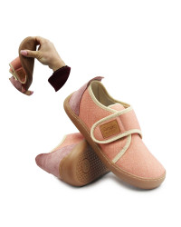 Kapcie Dla Dziewczynek na Rzep Barefoot Ameko Piko Brownrose