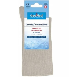 Skarpetki Medyczne Antybakteryjne Srebro Beżowe DeoMed Cotton Silver