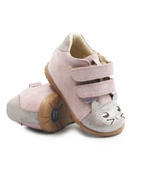 Buty Na Wiosnę Dla Dziewczynki Różowe z Kotkiem Ameko Kiti Pudrowy Pyłek
